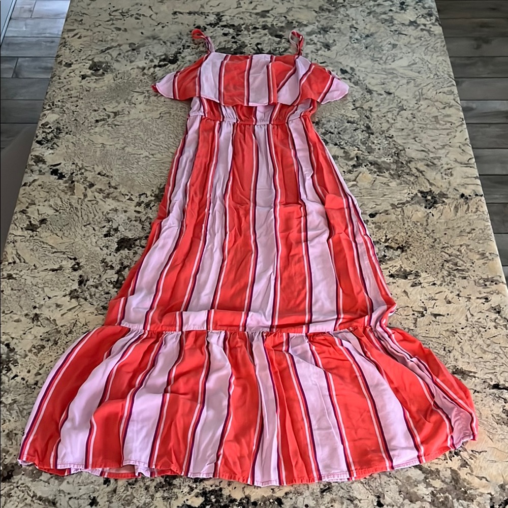 Old Navy Orange and Pink Ruffled Sundress